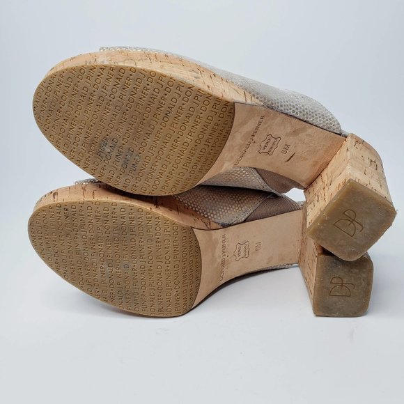 Donald J Pliner Snake Skin Leather Slip On Heels 6M - Picture 7 of 9